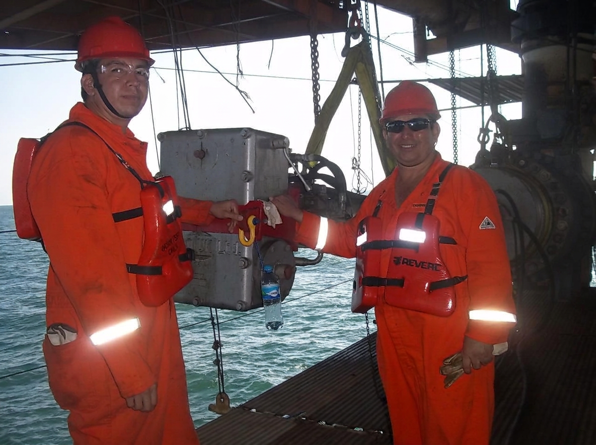 Technicians on the deck during the hot tap sequence